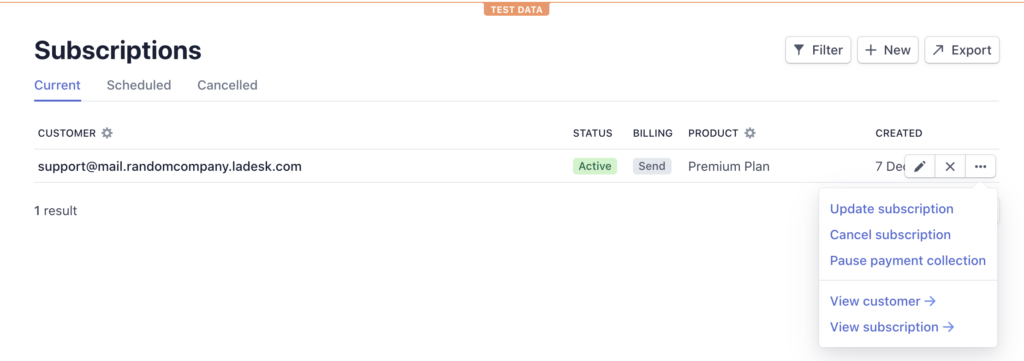 Onde cancelar uma assinatura no Stripe