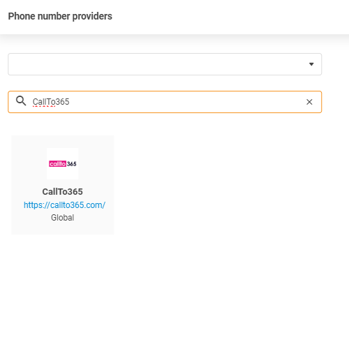 Seleção do provedor CallTo365