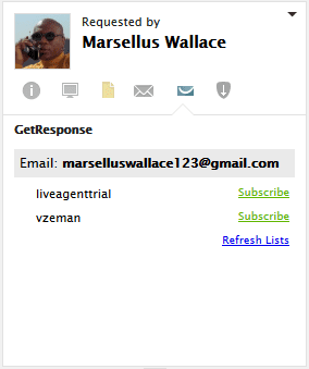 Inscrição GetResponse LiveAgent