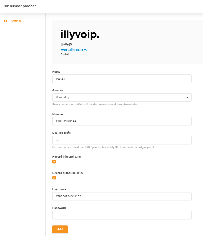 Credenciais IllyVoIP