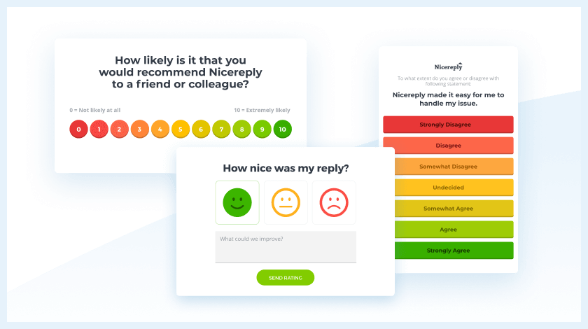 Opções de personalização de pesquisa Nicereply