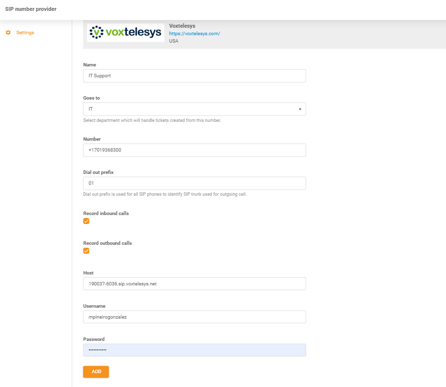 Credenciais Voxtelesys
