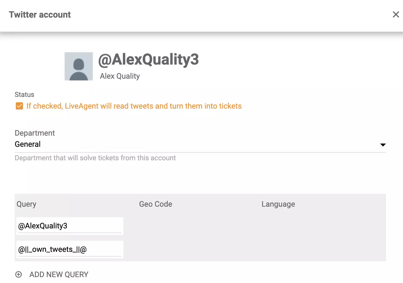Como permitir que o LiveAgent leia tweets (posts) e os transforme em tickets