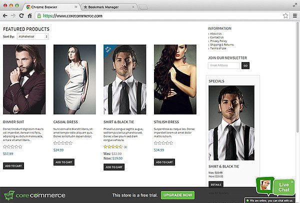 Integração de livechat CoreCommerce LiveAgent
