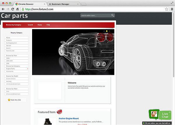Integração de chat ao vivo Fortune 3 ativa