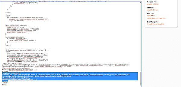 Botão de chat ao vivo colocado no corpo da loja eletrônica Volusion