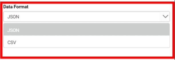 Seleção de Formato de Dados Bold BI