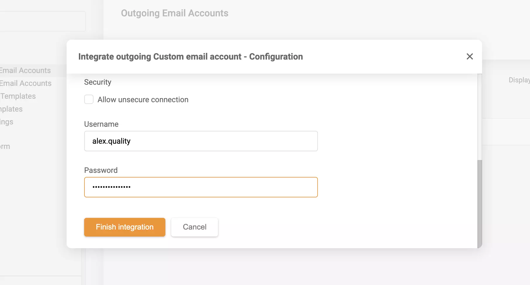 Última etapa da integração do GMX com o LiveAgent