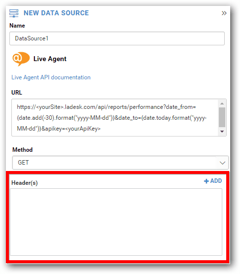 Informações de cabeçalho Bold BI