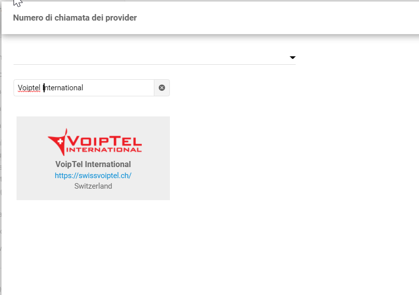 Procurar VoipTel International no LiveAgent