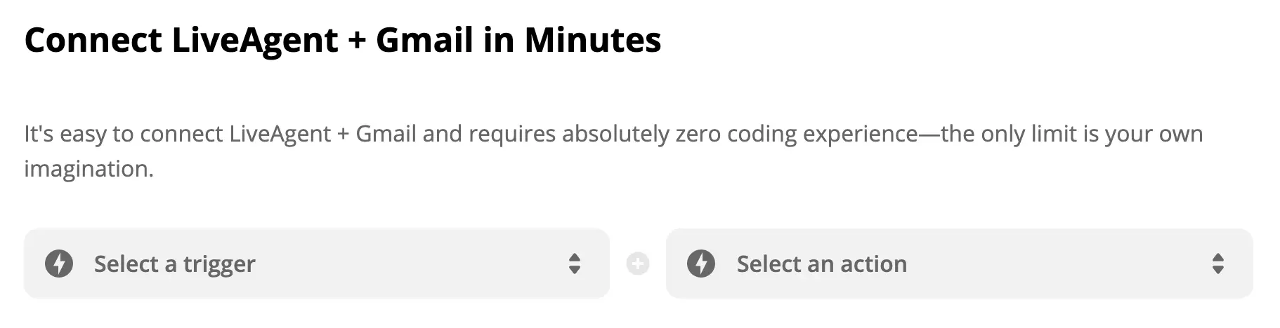 Seleção de gatilho e ação