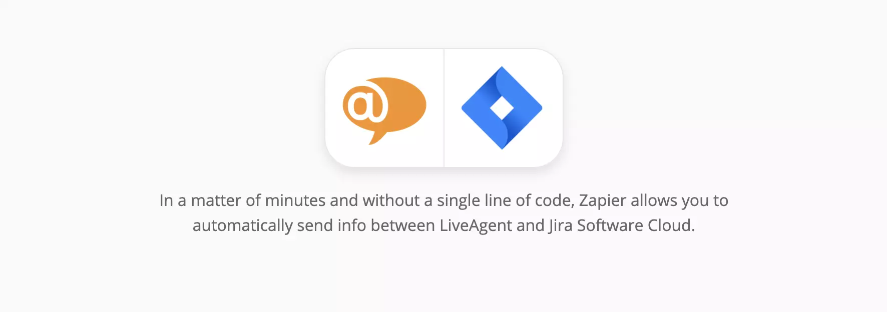 Página de integração do LiveAgent e Jira no Zapier