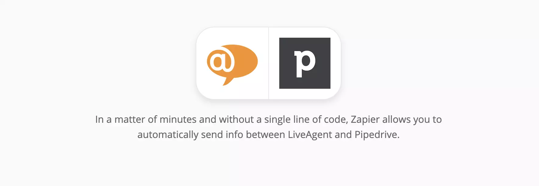 Página de integrações LiveAgent e PipeDrive no Zapier