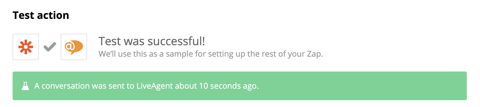 Um teste bem-sucedido de uma integração ShipStation e LiveAgent