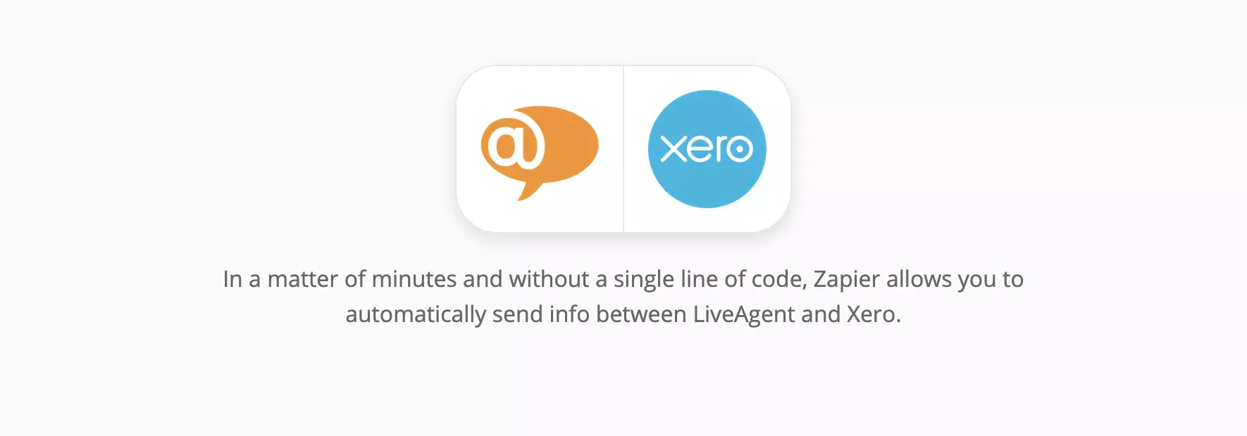 Página de integração Xero e LiveAgent no Zapier