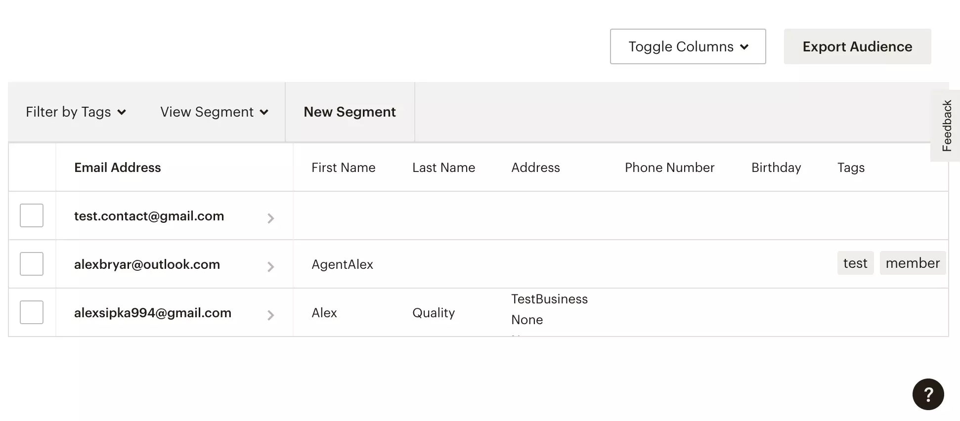 Um novo assinante foi adicionado ao Mailchimp após integração bem-sucedida