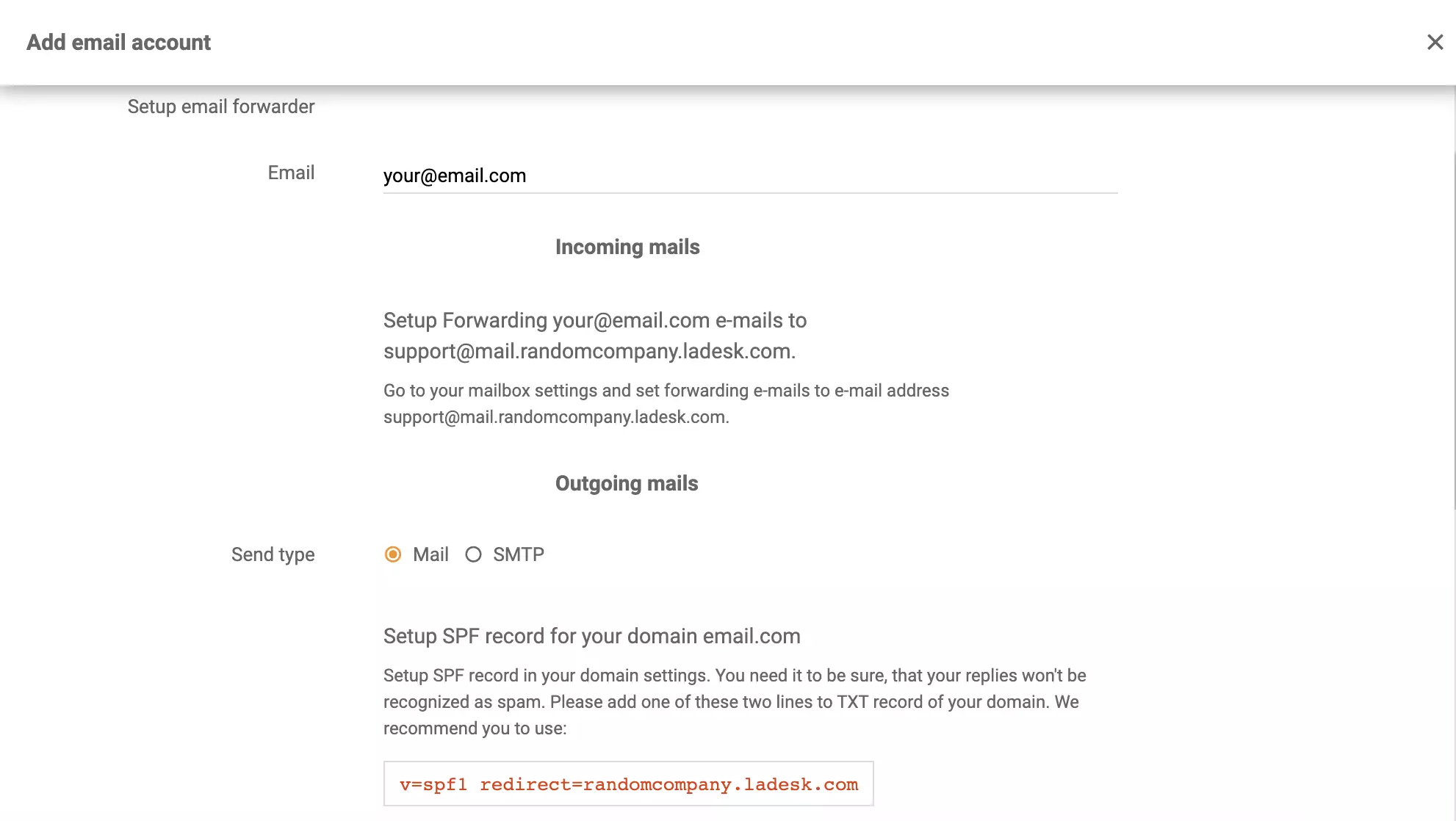 Configuração de encaminhamento de email do Microsoft Exchange Server no LiveAgent