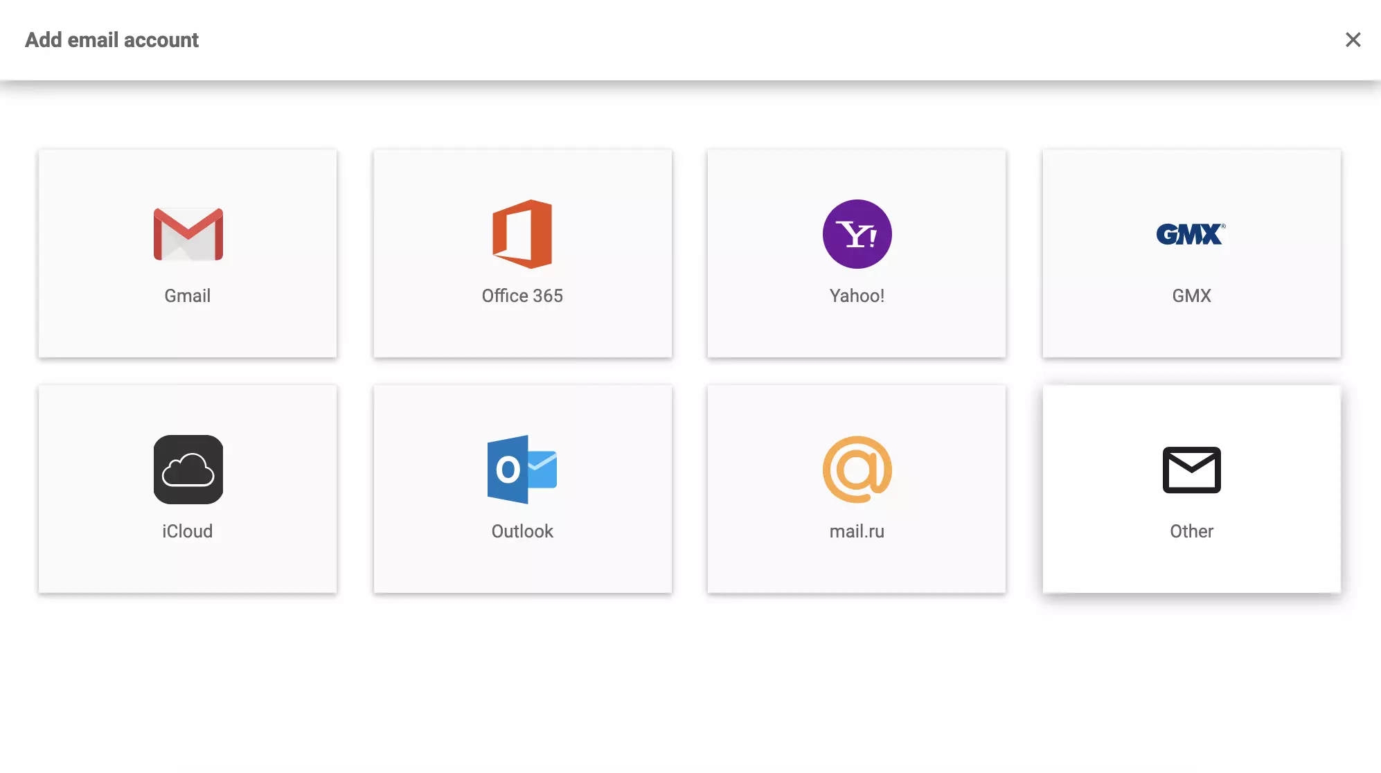 Opções de configuração de conta de email do LiveAgent