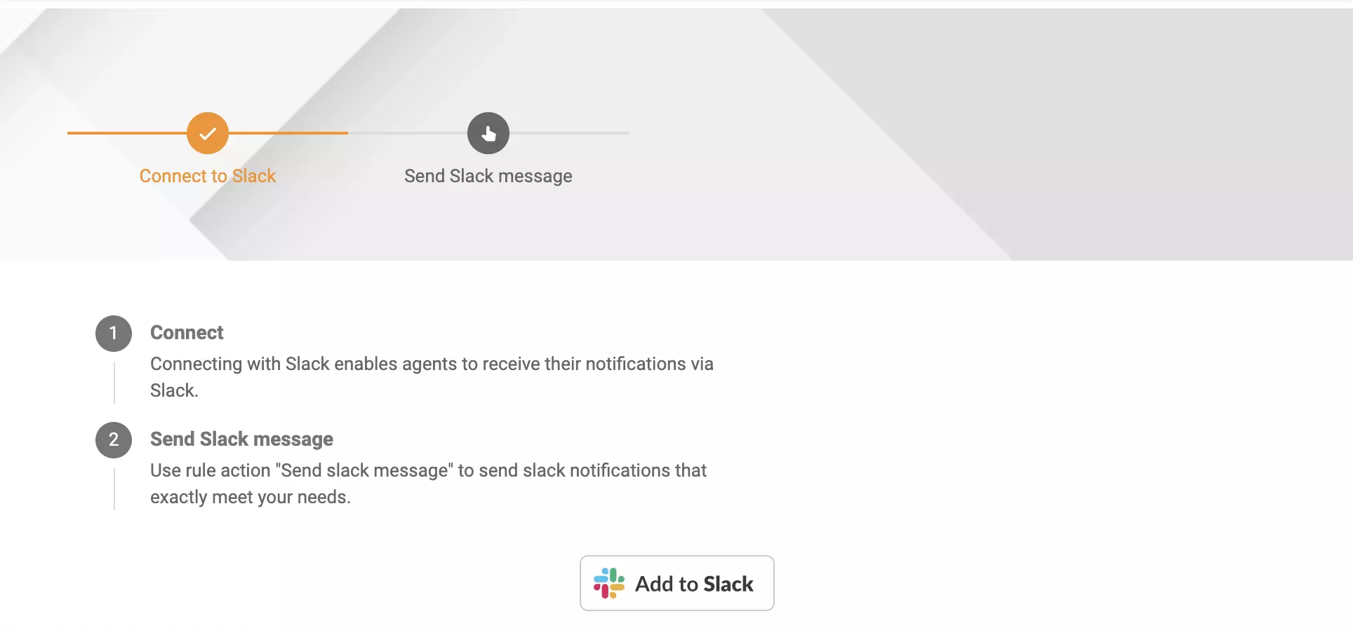 Canal Slack na seção de configuração do LiveAgent