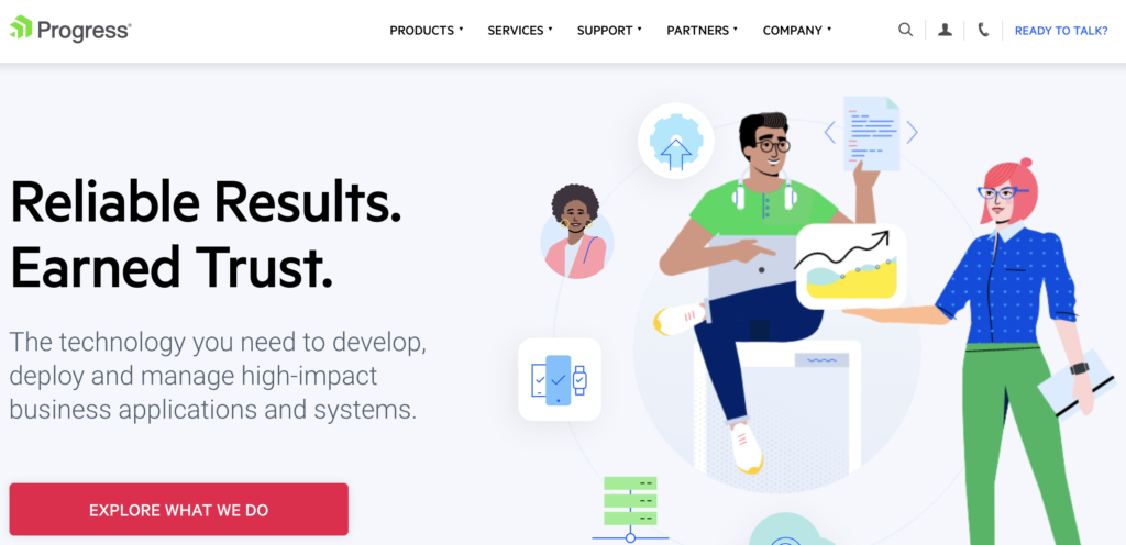 Página inicial do servidor Progress IMail com opção de exploração
