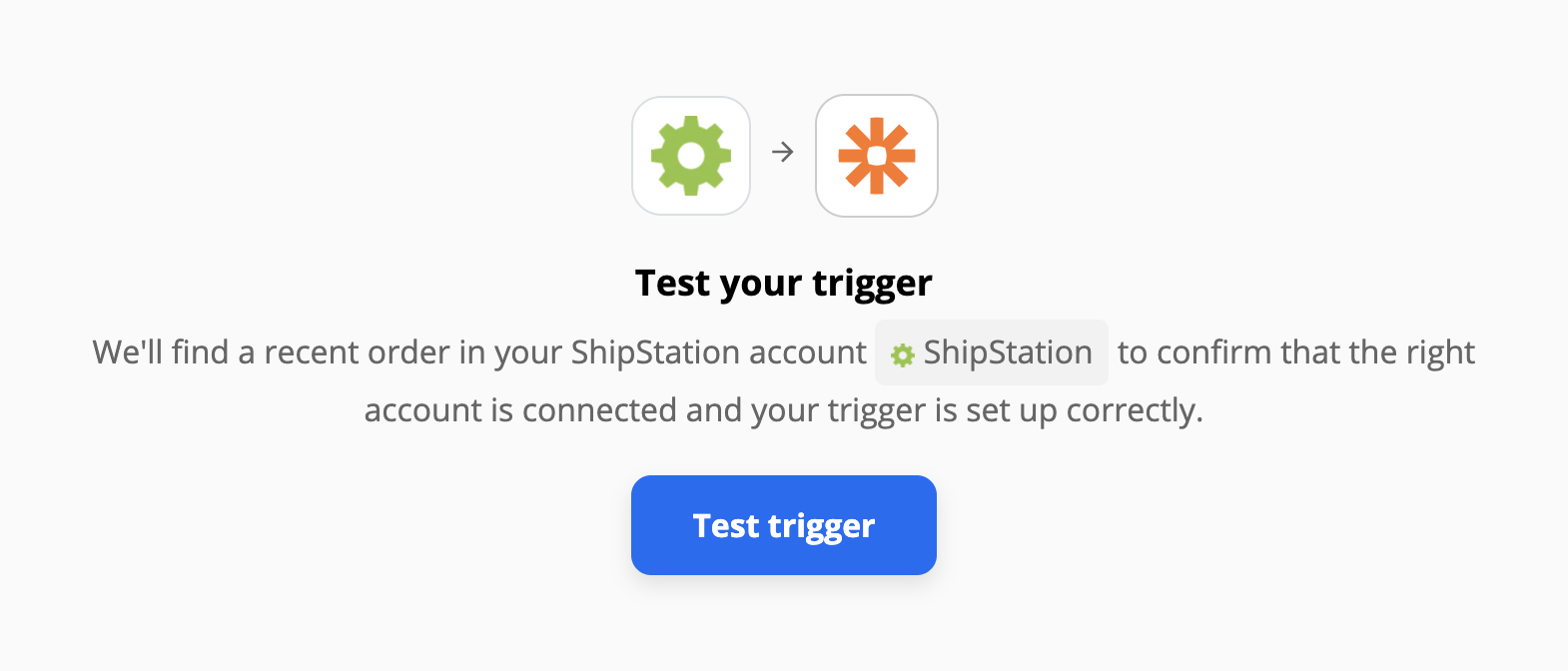 Teste do gatilho ShipStation após configuração