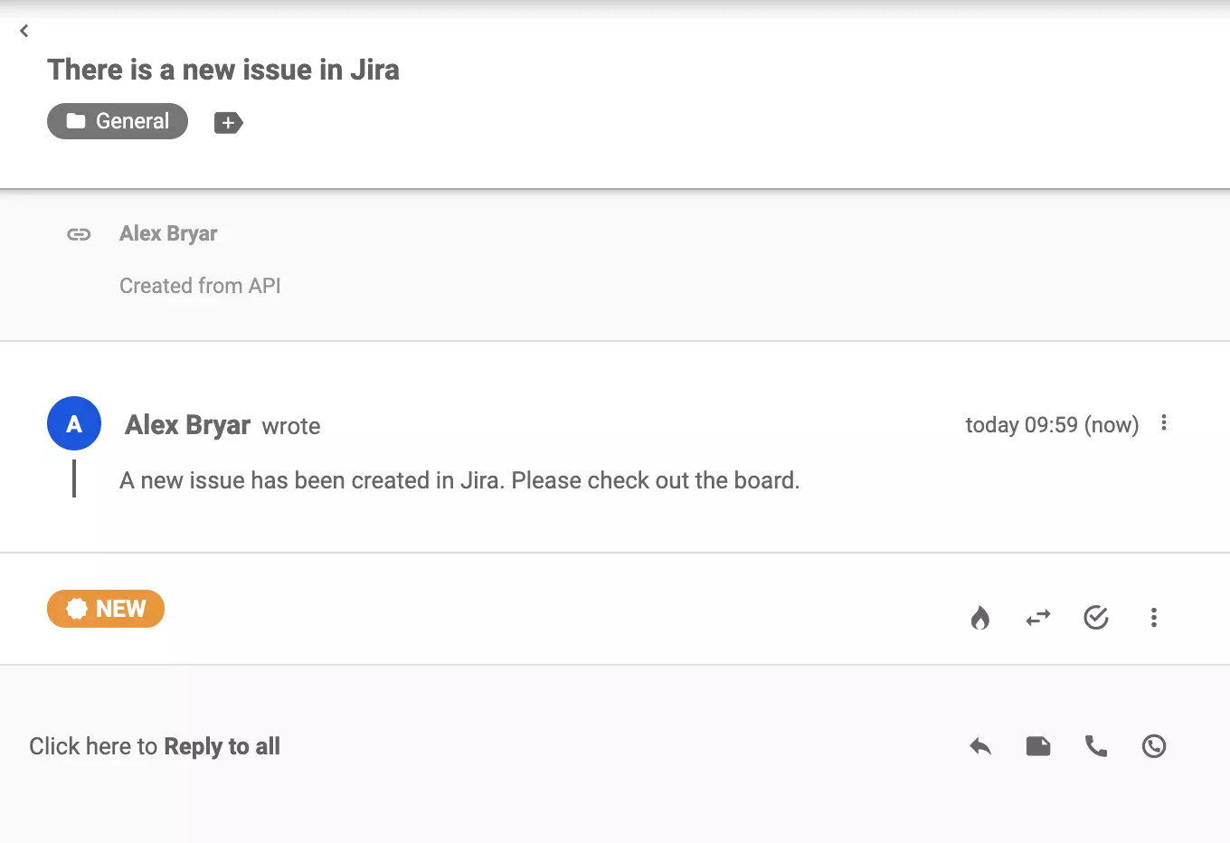 Um exemplo de uma integração bem-sucedida na visualização de ticket do LiveAgent