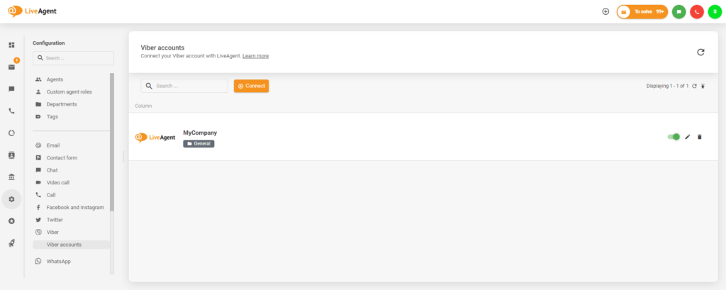 Integração bem-sucedida entre Viber e LiveAgent