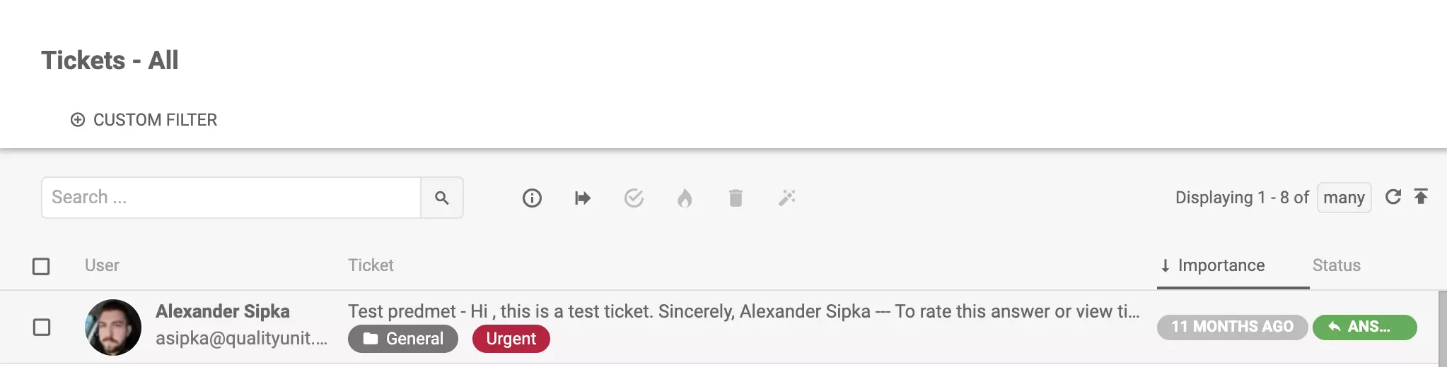 LiveAgent - urgent tag on a ticket