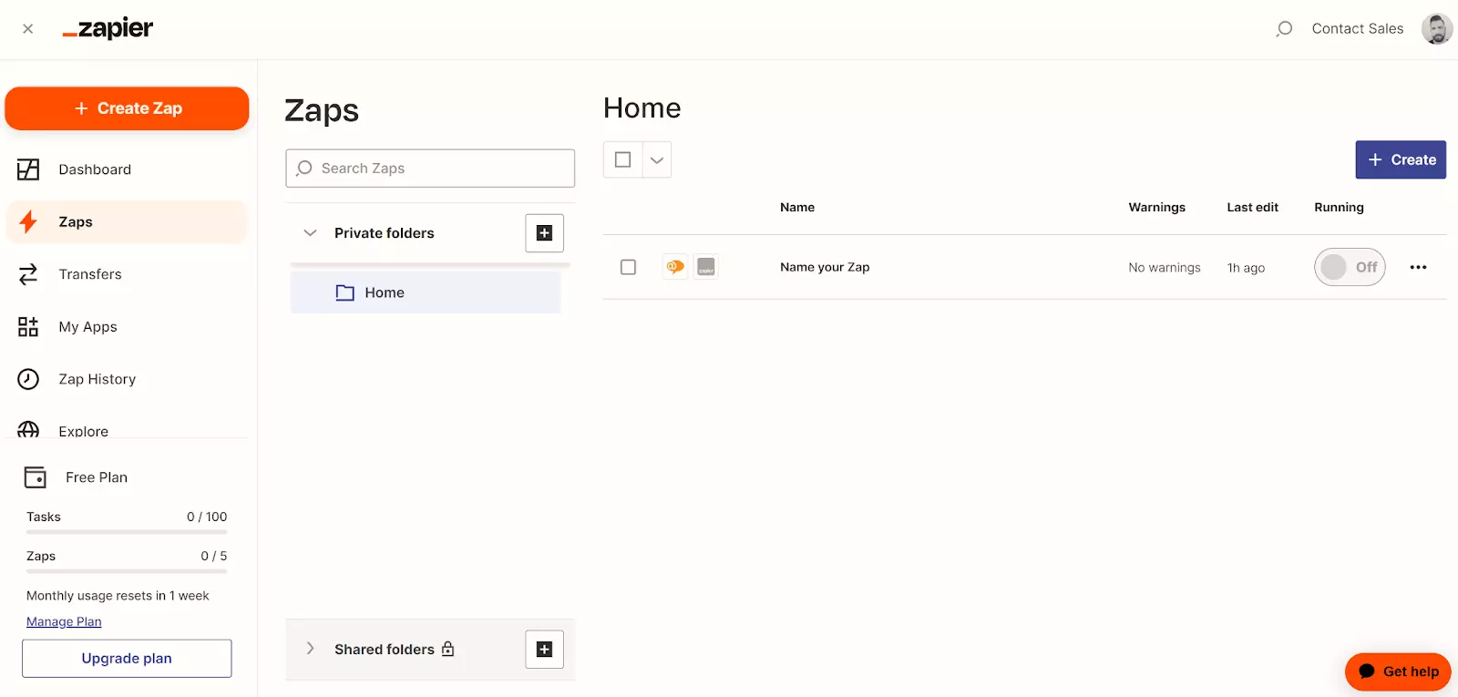 Visão geral dos Zaps
