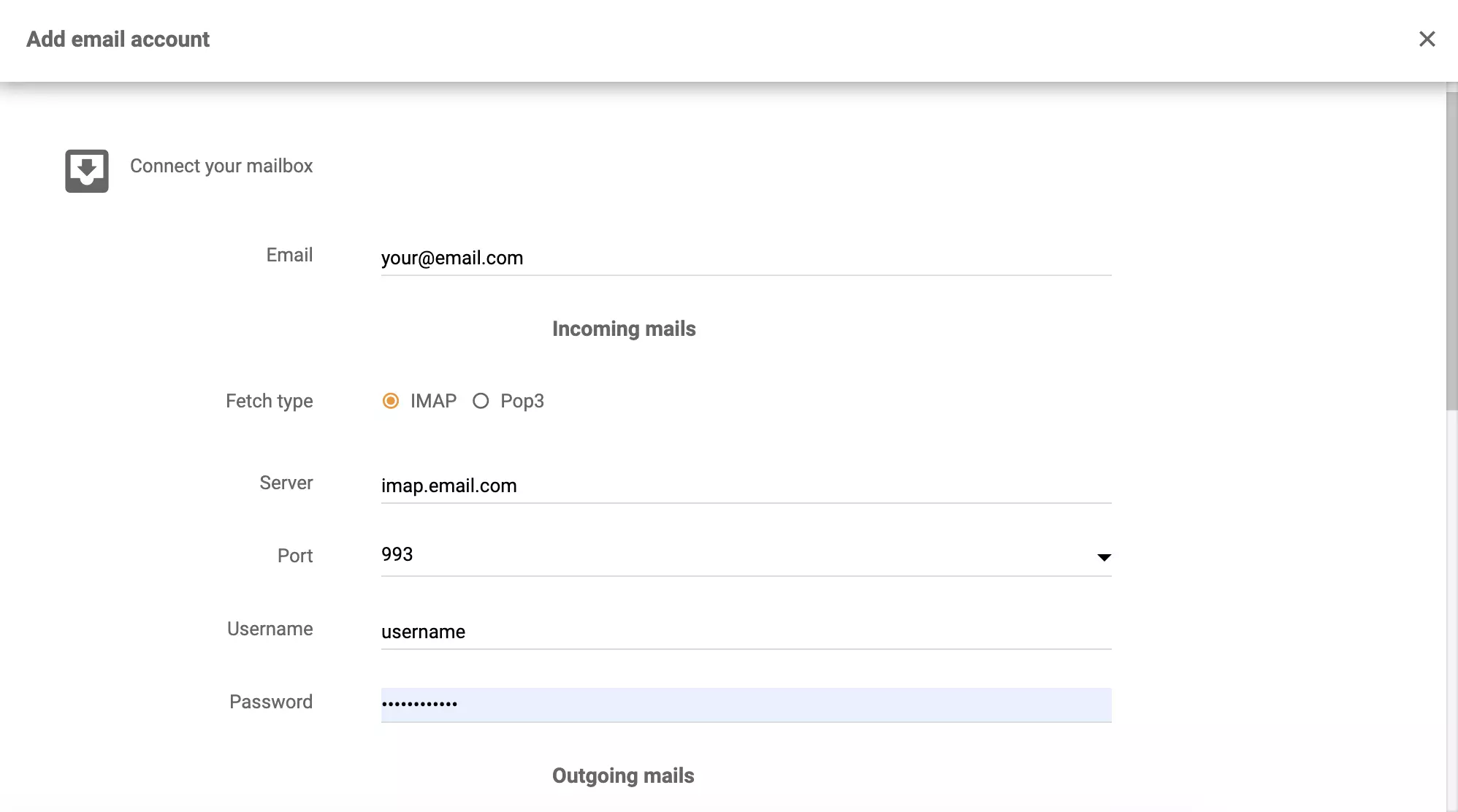Detalhes do Zentyal na integração LiveAgent