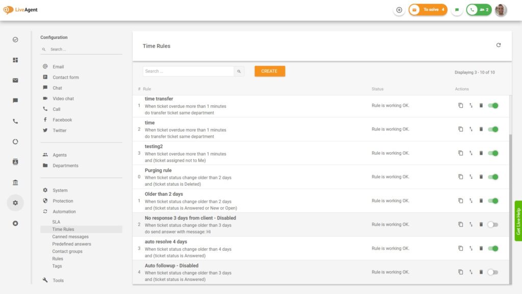 Regras de automação para melhorar a produtividade