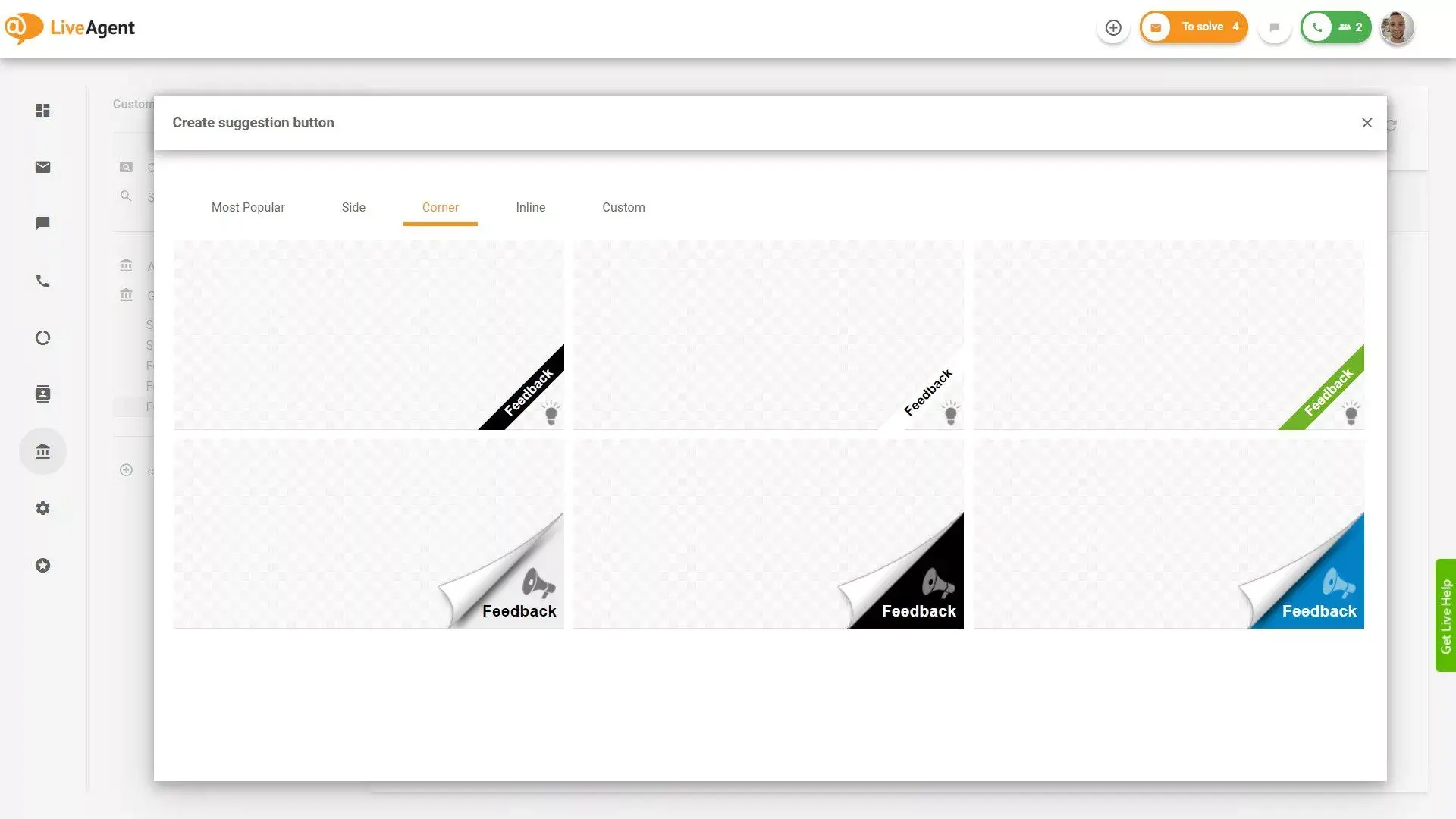 Feedback & Sugestões LiveAgent