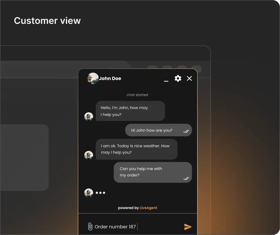 Cliente usando software de chat ao vivo em um site