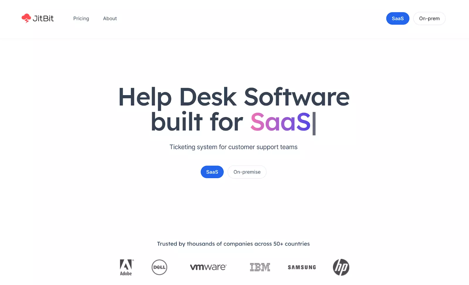 Página inicial do JitBit Helpdesk - Alternativa confiável e eficiente ao Spiceworks