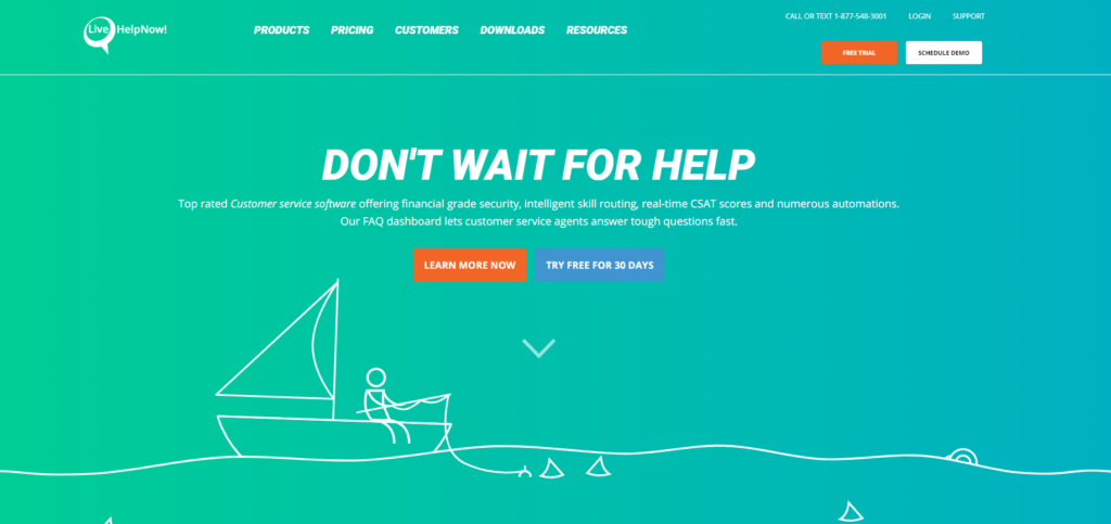 Página inicial do LiveHelpNow