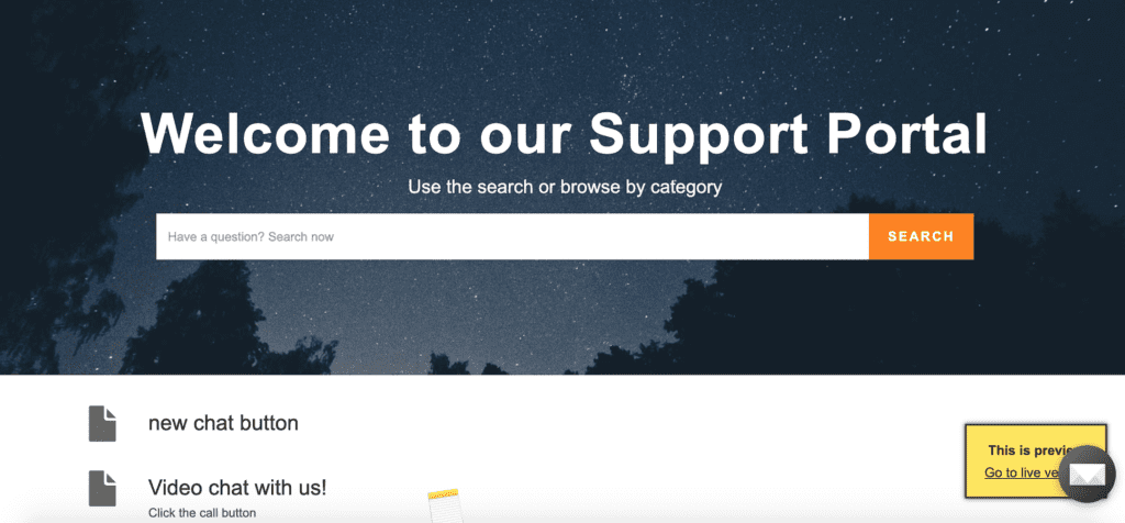Exemplo de portal do cliente
