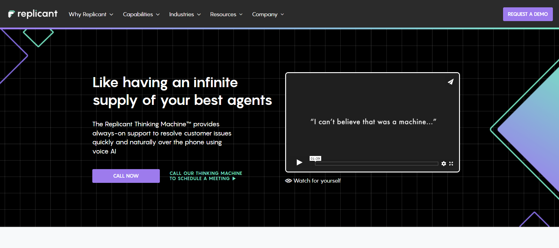 Página inicial do Replicant