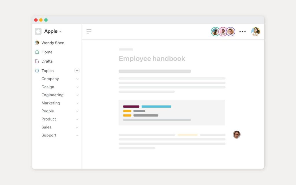 Captura de tela da solução de base de conhecimento do Slab