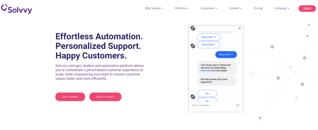 Página inicial do Solvvy
