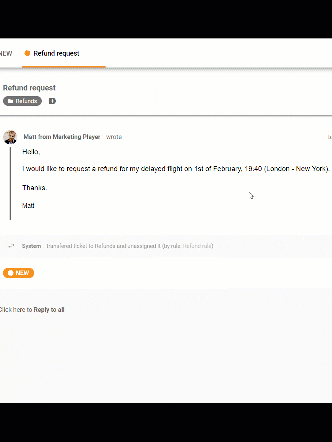 exemplo de modelo de ticket no LiveAgent