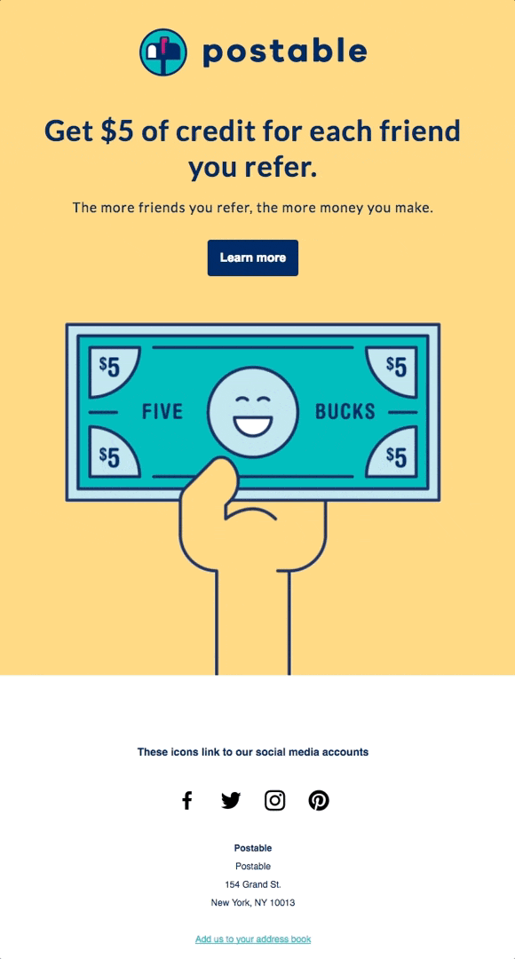 Exemplo de programa de marketing de referência