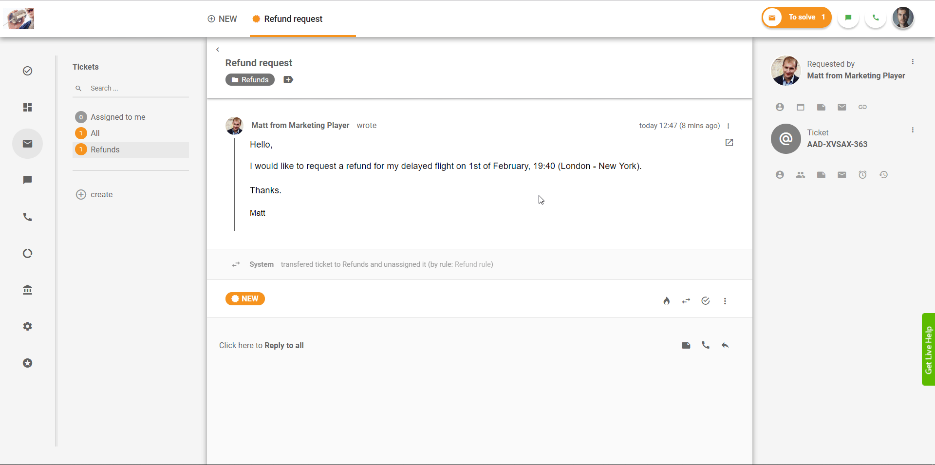 Respostas pré-definidas como modelos de email personalizáveis